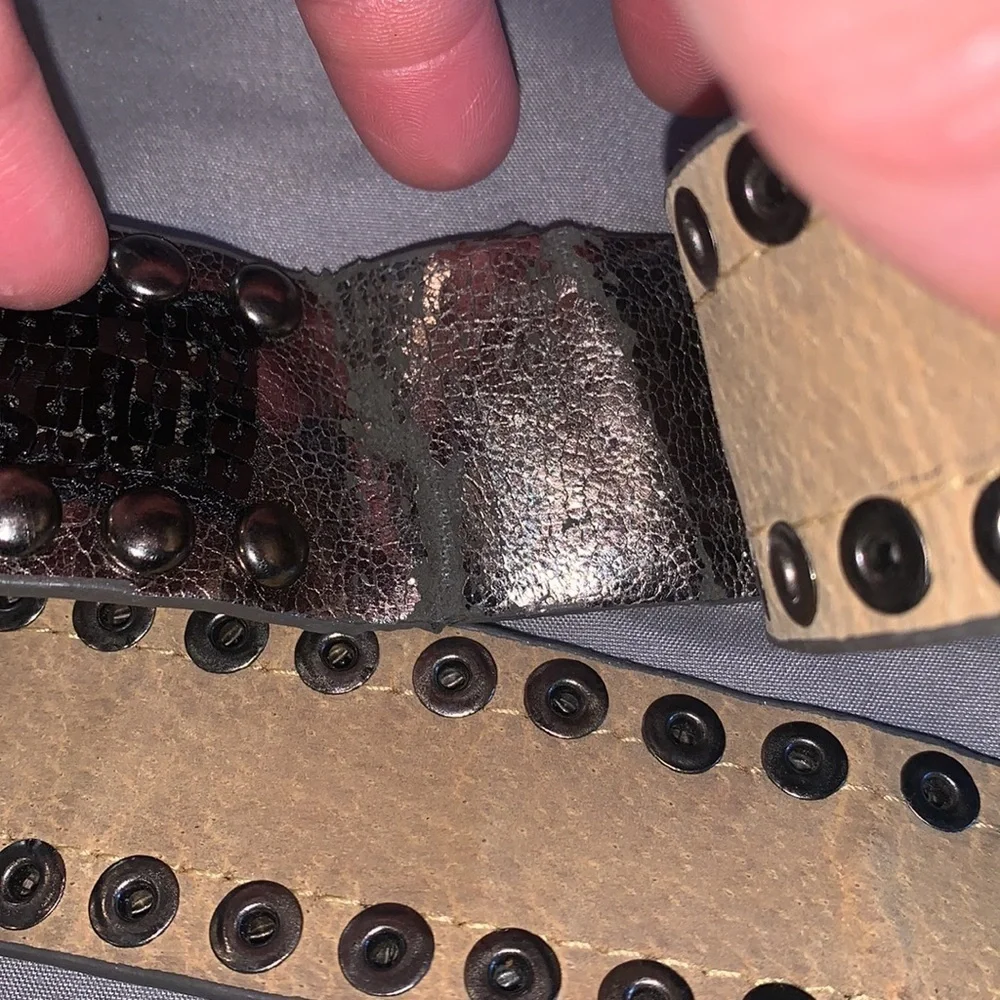 Rock n Roll style belt with rhinestones heavy Size Large